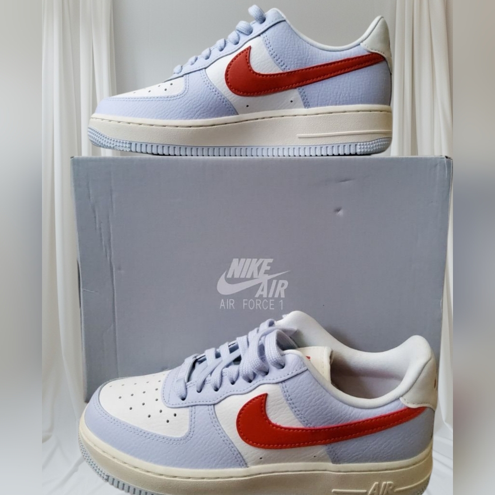 🔥Nike Air Force 1  '07 Basketball Sneakers (women) Grey/ Coral Size 6.5 🔥
